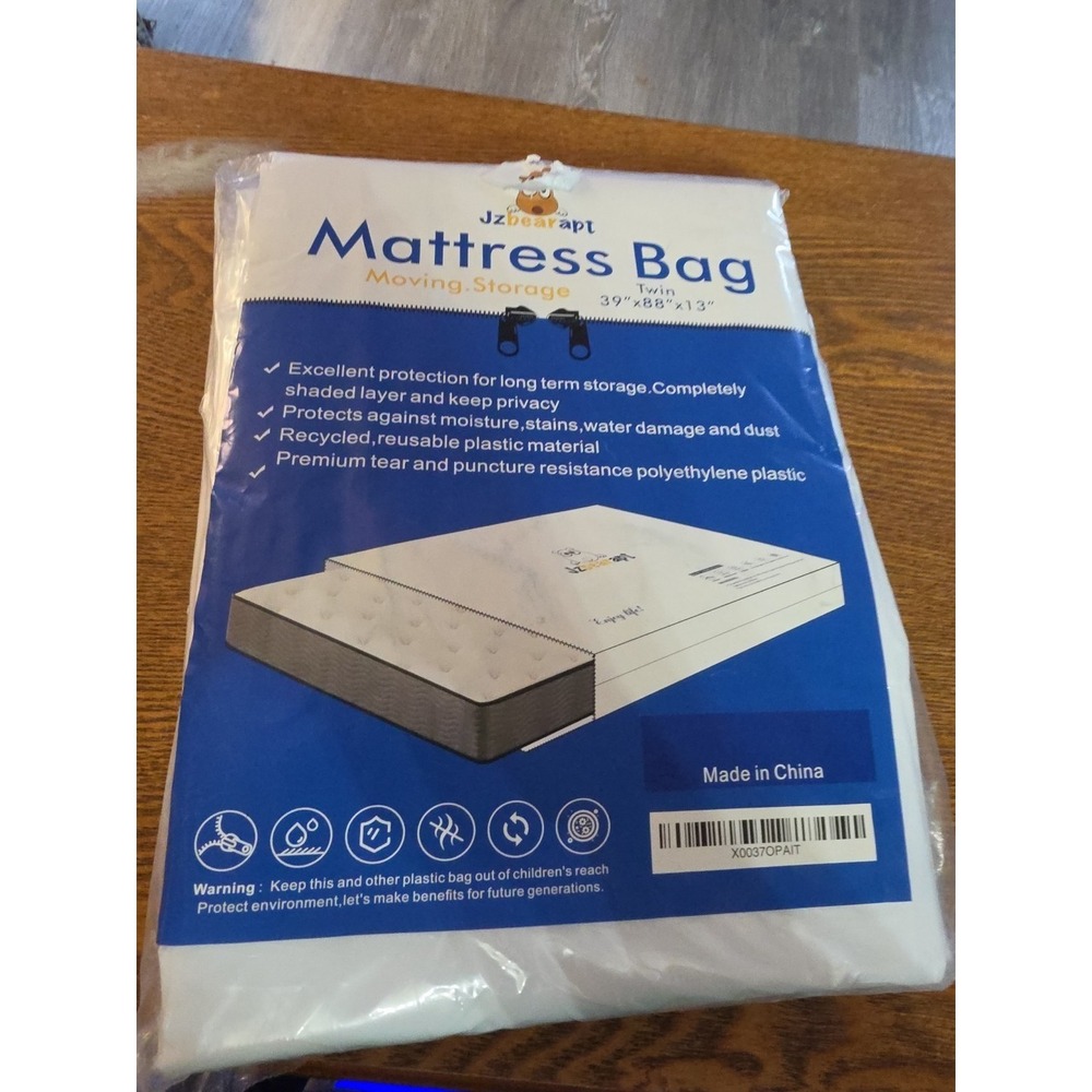 Twin Size Matress Bag With Zipper Water Dust Mites Proof